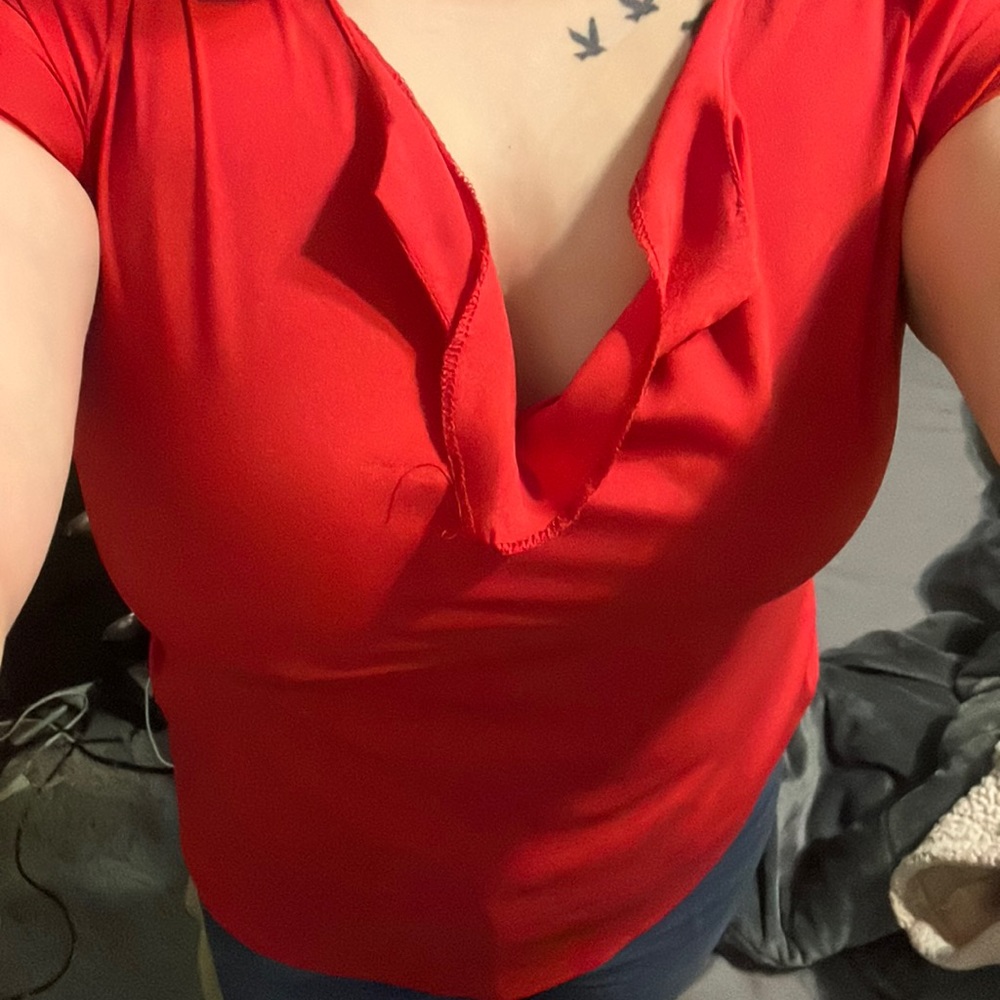 Charming Charlie’s red blouse , shirt